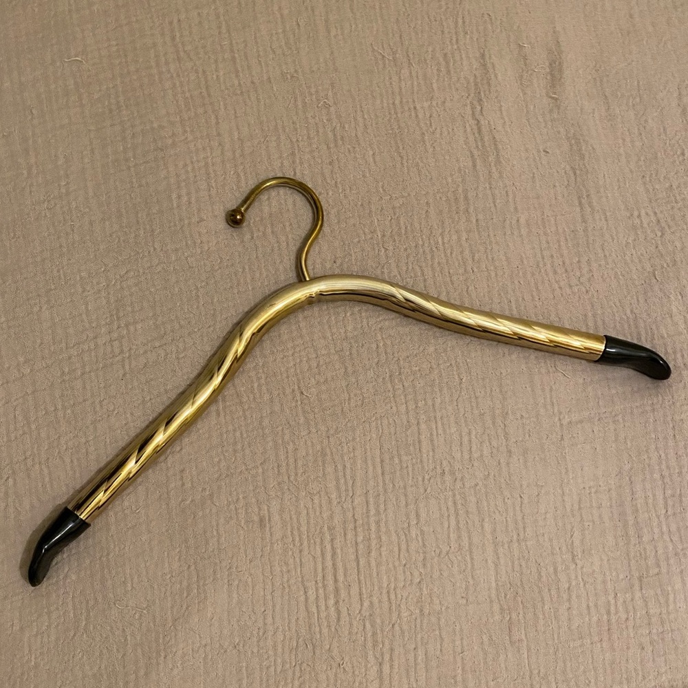 Vintage Beautiful black and gold burnished metal coat Decorative Hanger